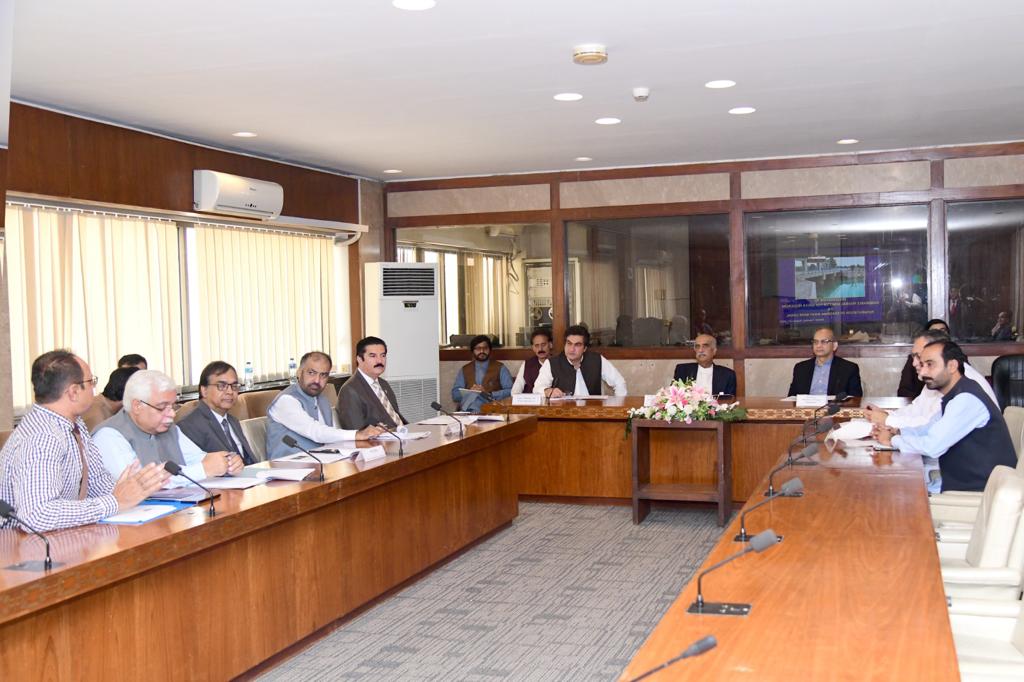 Federal Minister for Water Resources, Syed Khursheed Ahmed Shah, chaired the meeting on Rehabilitation of Chashma Right Bank Canal on 01-08-23. Minister of State MoWR, Secretary MoWR and officials from Ministry, WAPDA and Provinces attended.