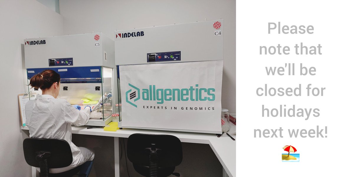 AllGenetics's tweet photo. Holiday closing notice:
Please be informed that, due to Summer holidays, we will be closed from August 14th to August 18th.

🏖️🏖️🏖️ https://t.co/hHe8u5eE9y