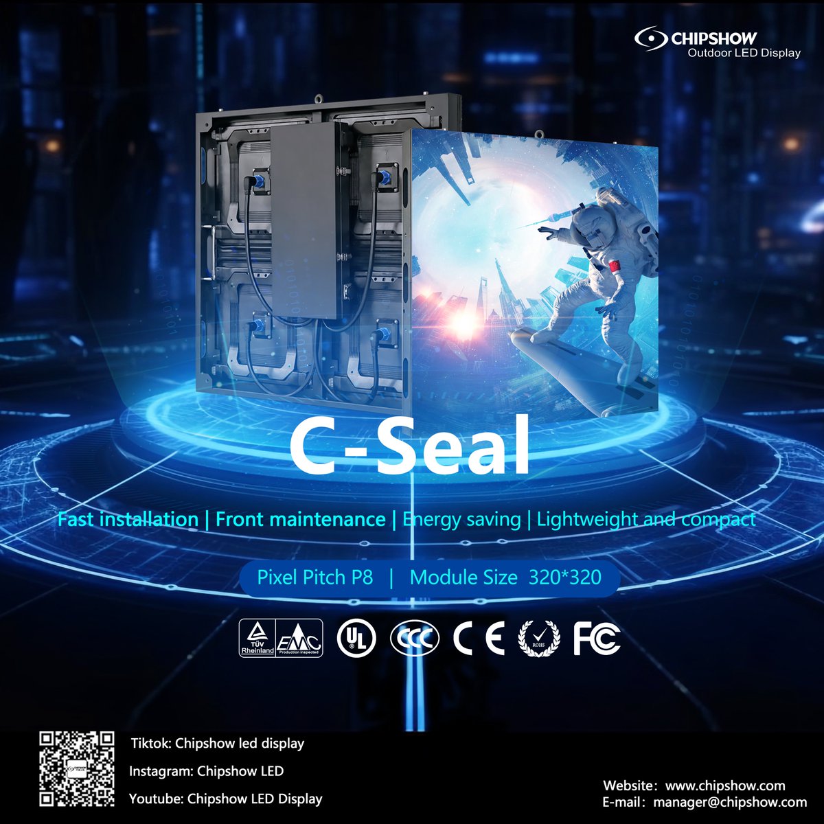 chipshowledsign's tweet image. Chipshow C-Seal (Outdoor Signage LED Display)
𝐌𝐚𝐢𝐥 manager@chipshow.com • 𝐖𝐞𝐛 chipshow.com 𝐖𝐡𝐚𝐭𝐬𝐀𝐩𝐩 +8618148555007
#chipshow #led_Display #led_Display_Screen #led_display_wall #led_display_borad #led_video_wall #led_screen #outdoorled #outdoorleddisplay