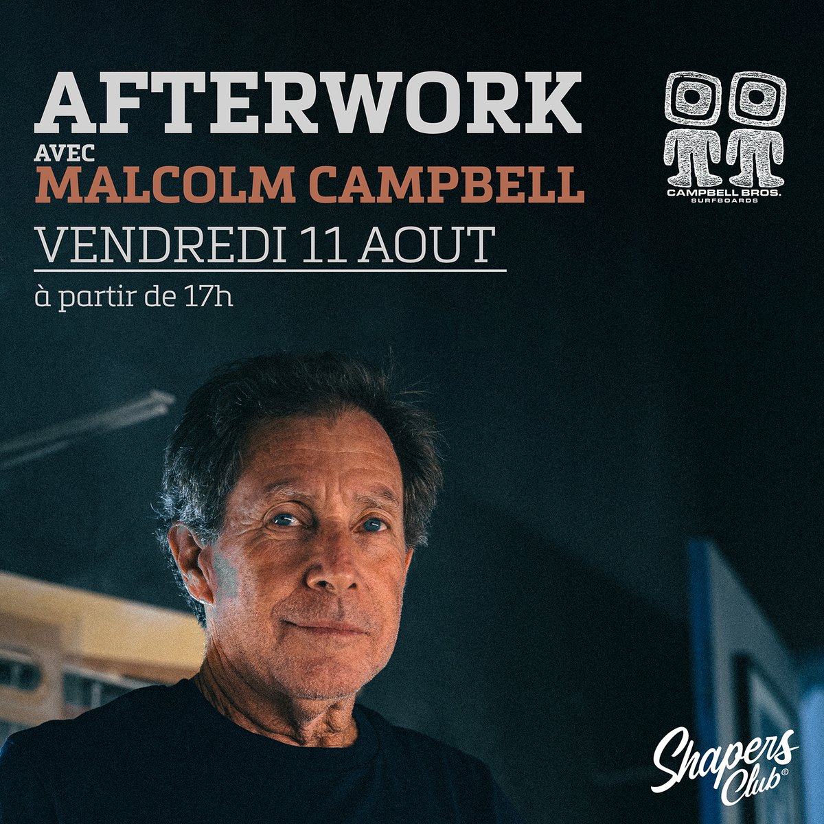 uwlsurfboards's tweet image. 🏄‍♂️🌊 Rencontre avec la légende du surf Malcolm Campbell ce vendredi 11 dès 17h chez Shapersclub.com! Discutez surf, découvrez nos nouveaux tee-shirts BONZER et créez des souvenirs inoubliables. Réservez la date! #Bonzer #SurfLegend 🌊👕