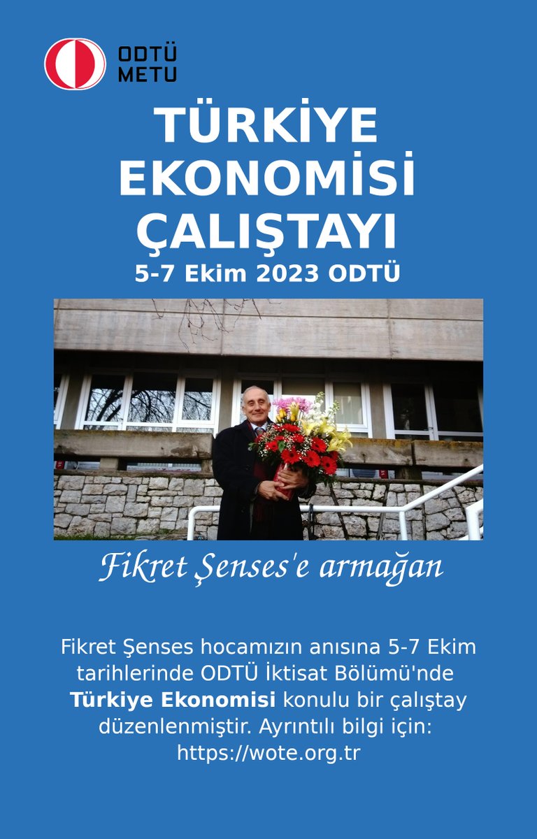 Fikret Şenses hocamızın anısına 5-7 Ekim tarihlerinde ODTÜ İktisat  Bölümü'nde Türkiye Ekonomisi konulu bir çalıştay düzenlenmiştir.

Ayrıntılı bilgi için:  wote.org.tr