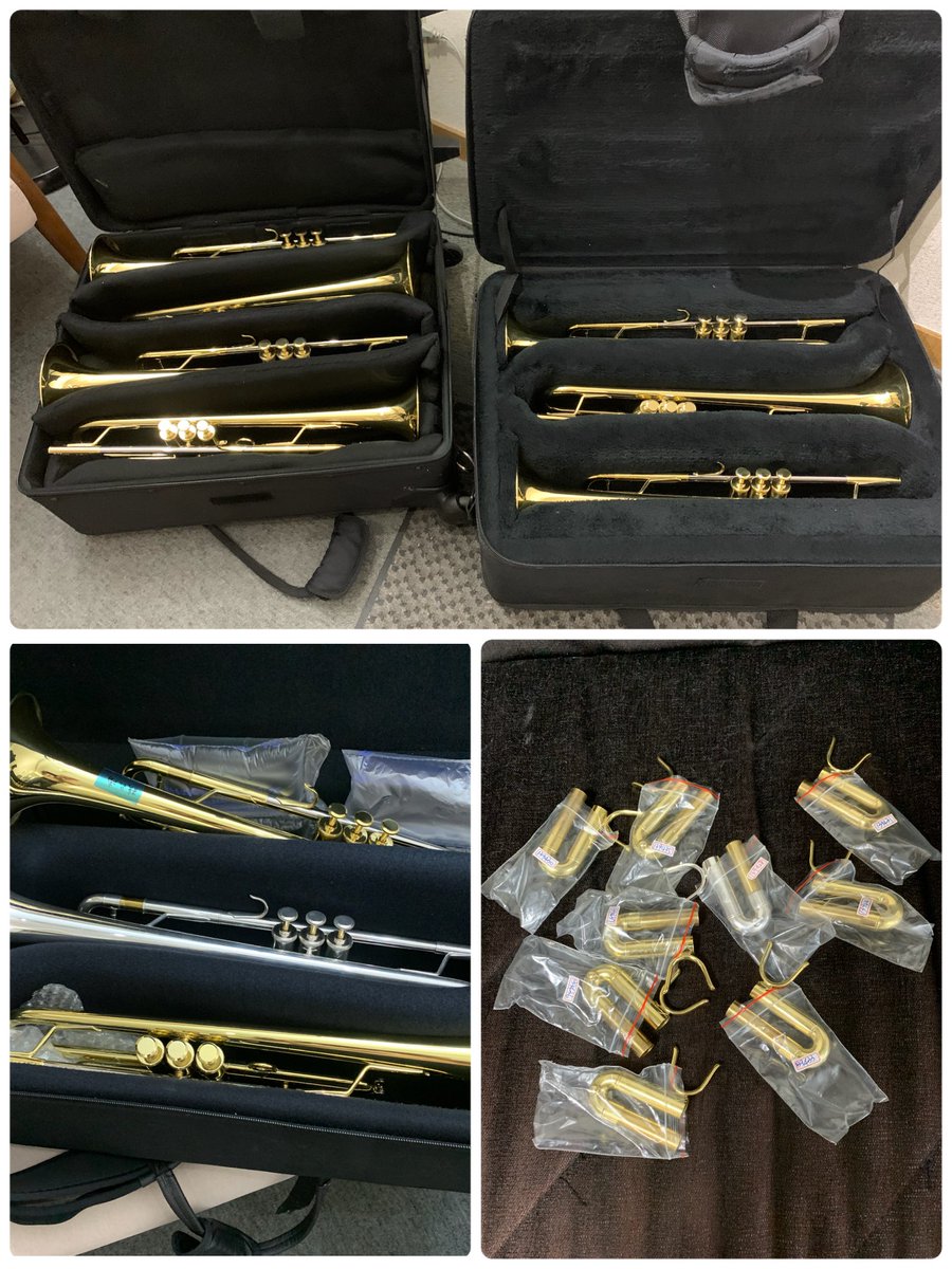 msbrasscamp's tweet photo. Virtuoso IIトランペット、今年度の第2便が到着。試奏＆数値などの検品開始です🎺✨

470インチという超ラージボアなのに、スモールボアのような扱いやすさは正に狙い通りの仕上がり‼️
是非お試しください。

#VirtuosoIITrumpet #杉山正モデル #試奏検品 #Largebore #But #Easyblowing https://t.co/gcXJ7B4nuy