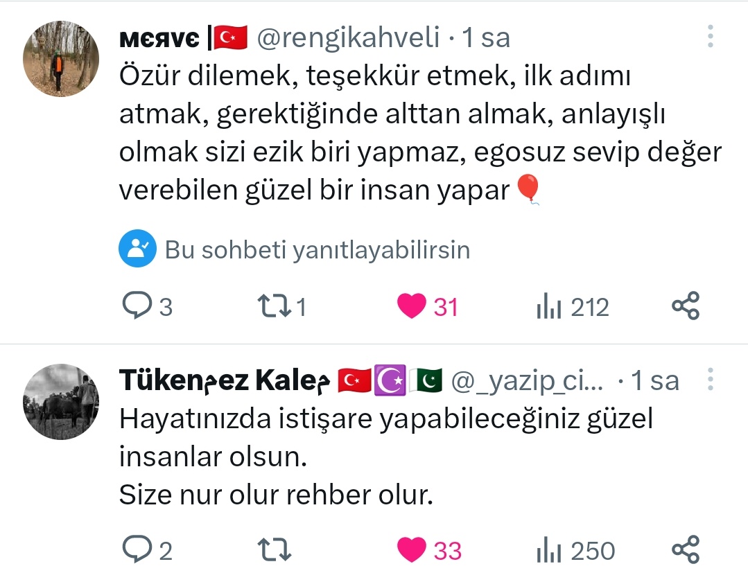 Biri kişiyi, biri ise etrafınızda olması gereken kişiyi tarif ediyor. Böyle tevafuklar çok güzel 🌸 @rengikahveli @_yazip_ciziyor