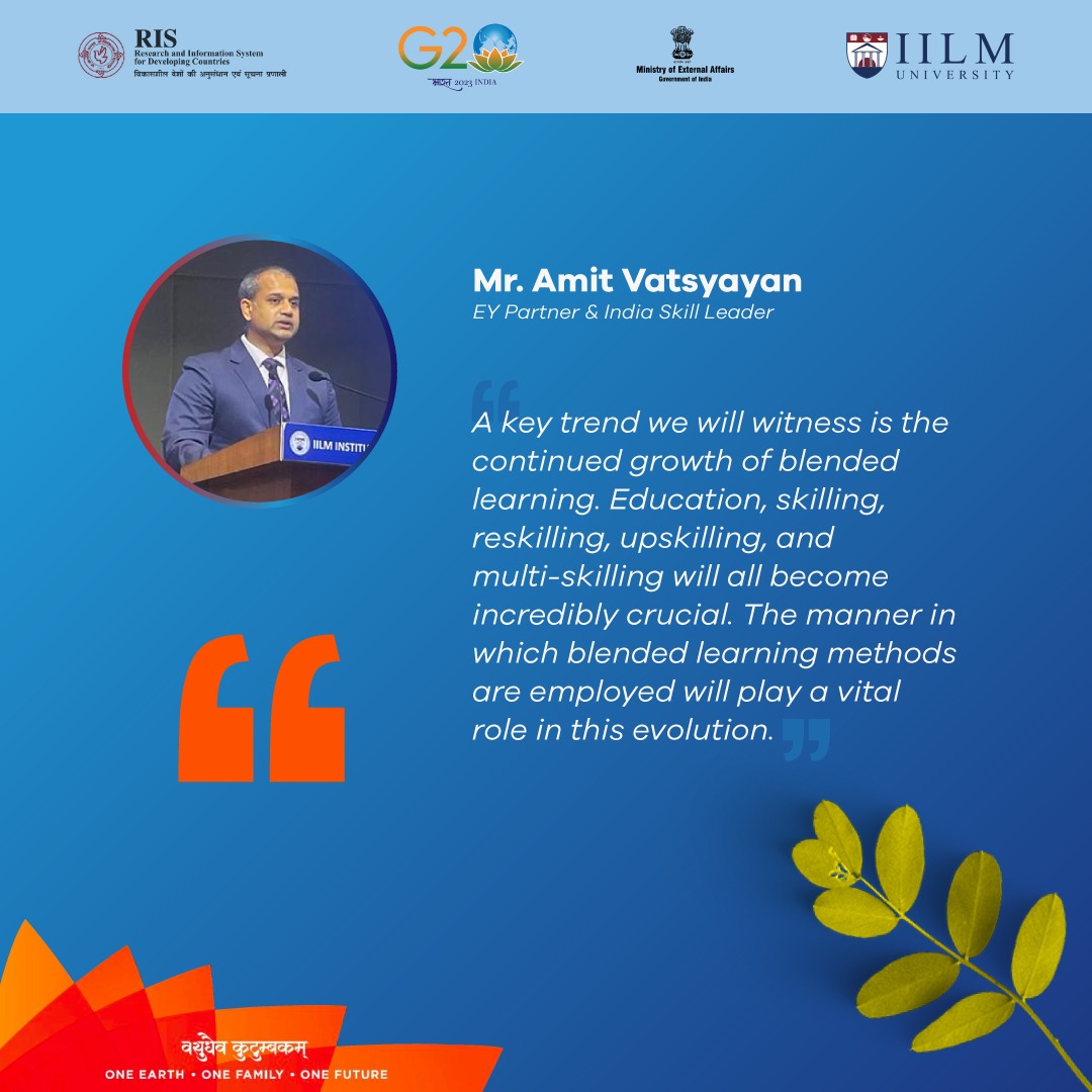 IilmInstitute's tweet photo. As we move forward, the significance of education, skilling, reskilling, upskilling, and multi-skilling grows immensely. - Mr. Amit Vatsyayan
@PMOIndia @amitabhk87 @HShringla @g20org @G20_Bharat @RIS_NewDelhi @Sachin_Chat
#G20India #GlobalLeadership #iilm #G20UniversityConnect https://t.co/8CdqLxbJ88
