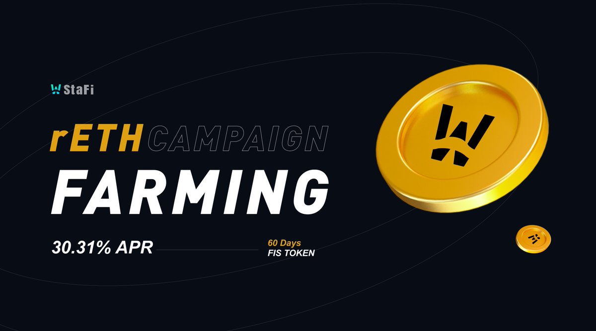 StaFi_Protocol's tweet photo. 📢New Round of StaFi $rETH Farming Campaign Launched!
Enjoy additional returns on your staked $ETH with an all-new StaFi $rETH Farming Campaign. Earn up to 30.31% APR in $FIS tokens.
⏳Duration:60 Days
➡️Mint rETH:https://t.co/QeBW3wekGa
➡️Farm:https://t.co/whw5Xzem9T https://t.co/A9mbvqPda1