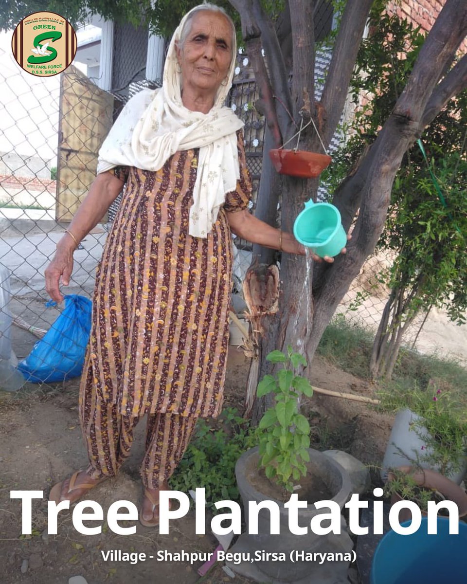 GreenSwelfares's tweet photo. Making a positive impact on the planet! Kudos to the dedicated Shah Satnam Ji Green 'S' welfare force Wing volunteers who plant trees 🌱and serve mother nature. Their efforts remind us that small act can create a big difference in building a sustainable future. #TreePlantation #DeraSachaSauda