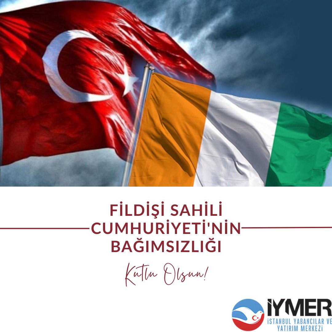 IYMER1's tweet photo. Fildişi Sahili Cumhuriyeti'nin Bağımsızlığının 63. yıldönümünü tebrik ederiz.

Félicitations pour le 63ème anniversaire de l'Indépendance de la République de Côte d'Ivoire. https://t.co/dVm2KRJzES
