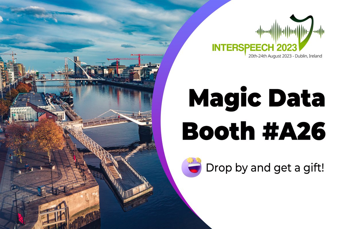 Magic_Data_Tech's tweet image. We&apos;re getting ready to head to Dublin for Interspeech! Can&apos;t wait to meet you and connect soon. Come visit our booth at A26 to pick up a delightful gift we&apos;ve prepared just for you 🎁. Looking forward to seeing you!

#interspeech #magicdata #machinelearning #asr #GenerativeAI