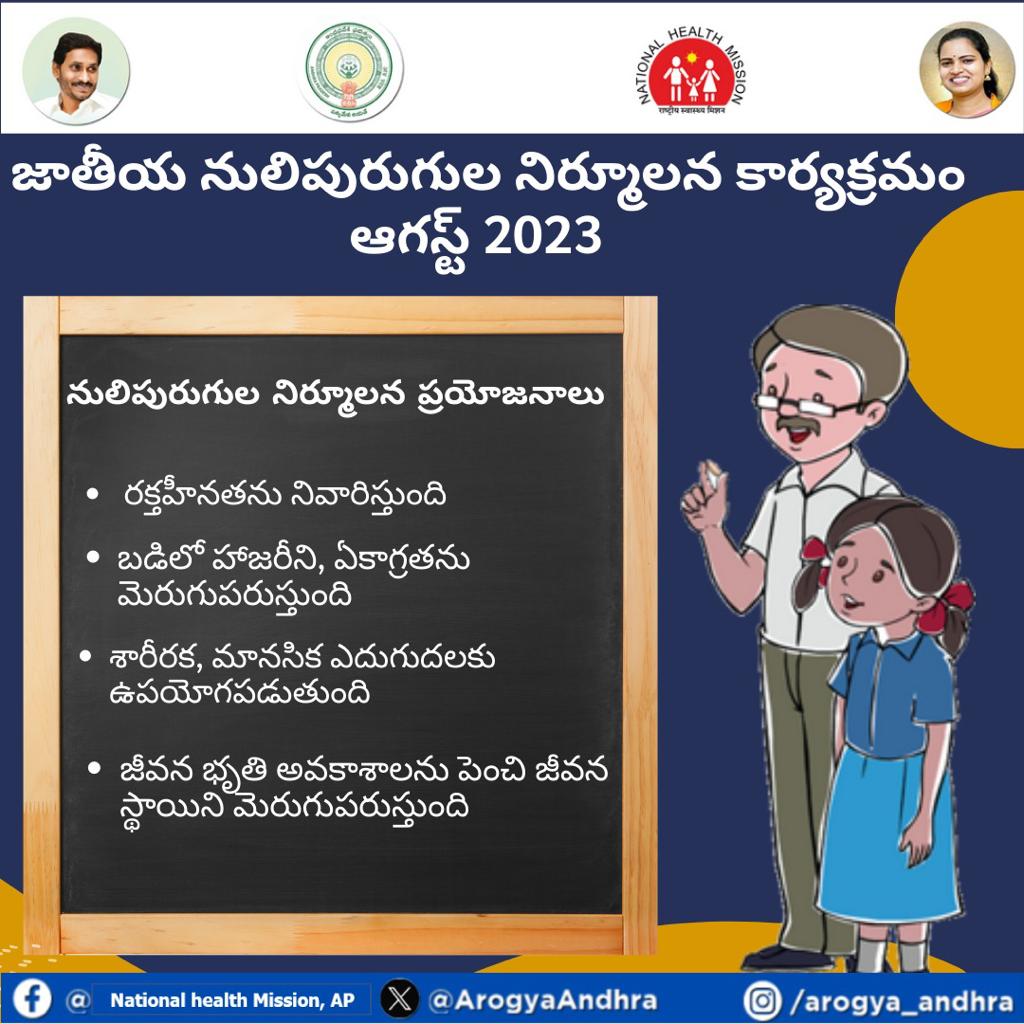 AP_NHM's tweet photo. పదండి! అందరికీ అవగాహన కల్పిద్దాం.  డీవార్మింగ్ వలన కలిగే లాభాలను అర్ధం చేసుకొని, అందరికీ వివరించి నులిపురుగుల రహిత ఆంధ్రప్రదేశ్ వైపు అడుగేద్దాం. #NationalDewormingDayProgram #WormFreeAndhraPradesh https://t.co/DyvDvaHrPf