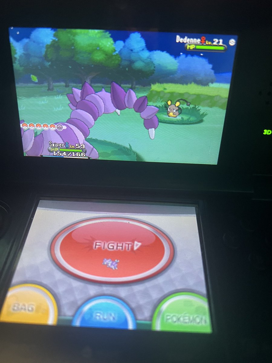 Tsgnwn's tweet photo. Shiny dedenne after 568 random encounters in Y without shiny charm #pokemon #shinypokemon #doublesweek #doublesweek2023 https://t.co/E1bHp0Nc16