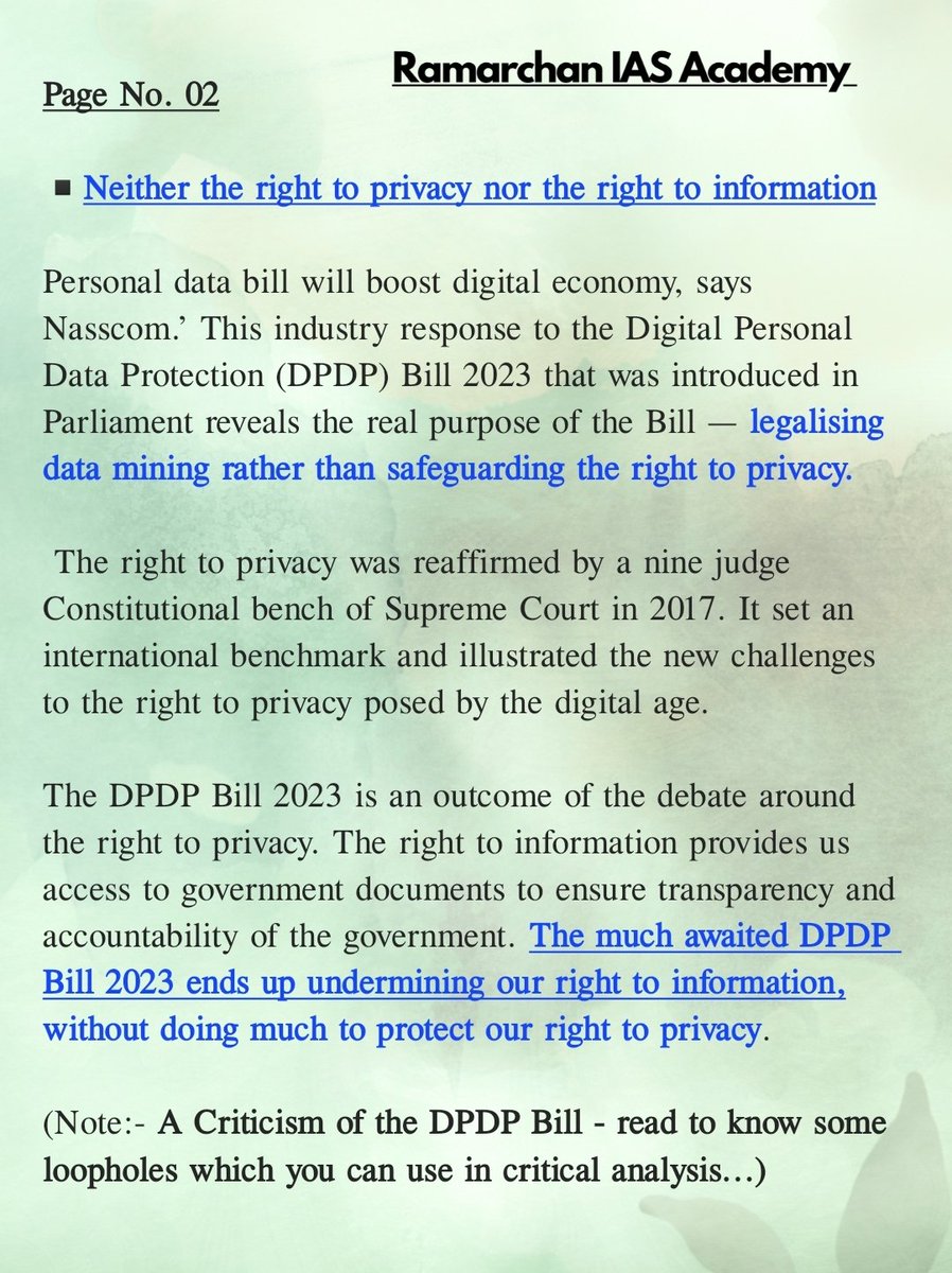 RamarchanIAS's tweet image. Today&apos;s News in Short.

#UPSC #UPSCPrelims2024 #StatePSC #Currentaffairs #NewsUpdate #Thehindu
#NewsAnalysis
