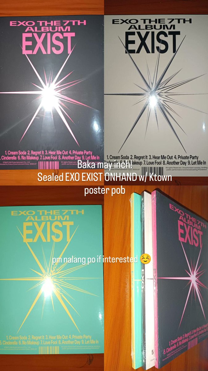 for_albums's tweet photo. #for_albumsONHANDS

WTS LFB

ONHAND EXO EXIST ALBUM WITH KTOWN POB POSTER SEALED 
₱899 EA (COMPLETE INCLU)

ONHAND EXO EXIST ALBUM UNSEALED
₱300 EA ( PB+CD+RANDOM INCLU ONLY )

DOP: 3 DAYS AFTER MINING (BASTA SURE BUYER)
MOD: SCO/DIRECT JNT

HELP RT, THANK YOU❤️ https://t.co/hrLhwoXfmg