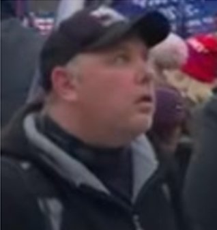 retiredtrnman's tweet photo. The #FBI has identified many people who incited violence at the U.S. Capitol on January 6, but it still needs your help to bring others to justice. If the person in this photo looks familiar, submit a tip at https://t.co/LRUnRA40bG or 1-800-CALL-FBI, and mention photo #417-AFO. https://t.co/CRP9ac542M