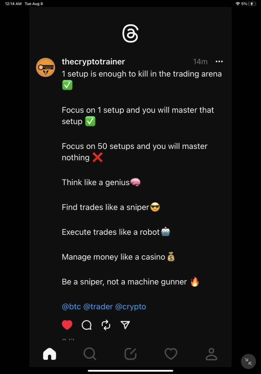 DexSniffer's tweet photo. @thcryptotrainer 

right to the point, well said. in the #defi arena search for good projects that have a trade set up you like most. find the set up that suits you best and trade that everytime. https://t.co/pfTvI0sdgb