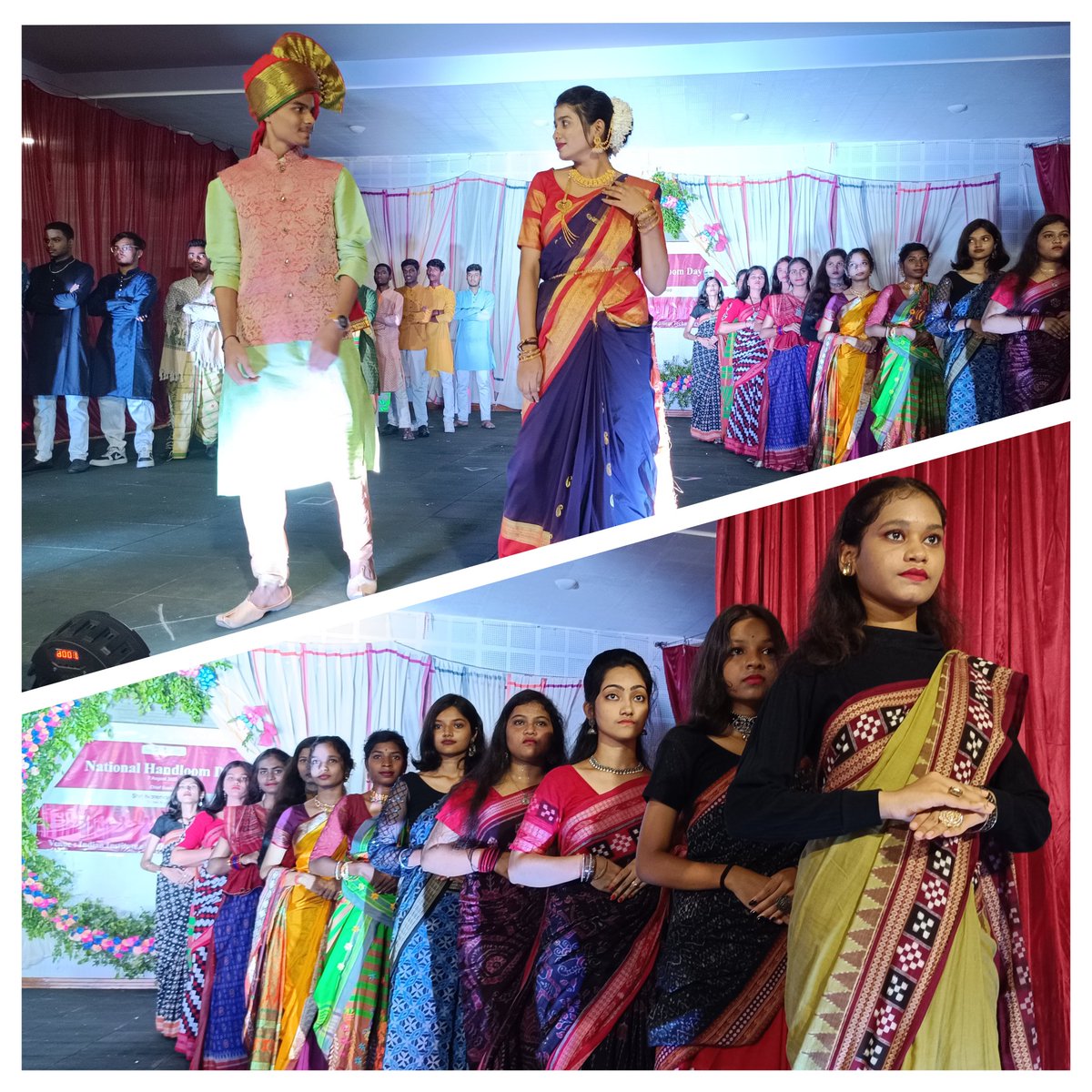 Some glimpses of #NationalHandloomDay2023 celebrated @iihtbargarh. The #students organized a #fashionshow using #Handloom products especially #sambalpuri_sarees and other dress material for its promotion.