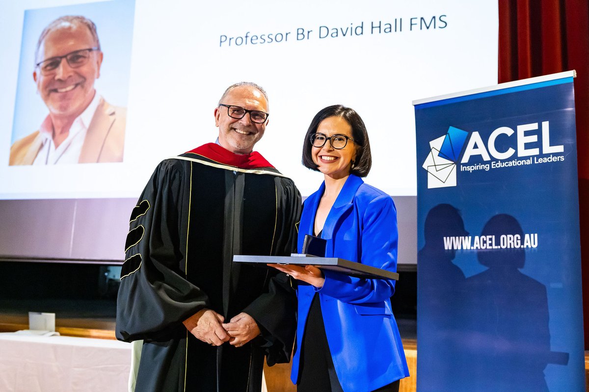 Congratulations to the Dean of ACU's La Salle Academy, Prof. Br David Hall fms, who has been awarded the prestigious Dr Paul Brock Memorial Medal by the NSW Australian Council for Educational Leaders (ACEL): bit.ly/445yWDn <a href="/Paul_Kidson/">Dr Paul Kidson</a> <a href="/pruecar/">Prue Car MP</a> <a href="/kylielipscombe/">Kylie Lipscombe</a> <a href="/ACEL_NSW/">ACEL_NSW</a>