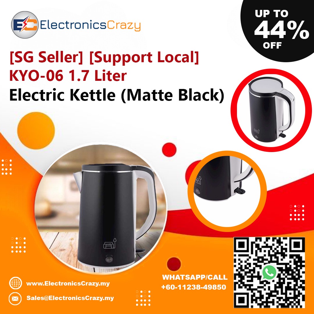 EcrazyMY's tweet photo. [SG Seller] [Support Local] KYO-06 1.7 Liter Electric Kettle (Matte Black)

Buy Now:https://t.co/t1uUt6pLof

#kettle #teapot #tea #kitchen #coffee #kitchenware #cookware #m #cooking #enamelkettle #blender #enamelteapot #enamel #enamelware #teko #k 

@electronicscrazy.my https://t.co/nzM9ckFa8X