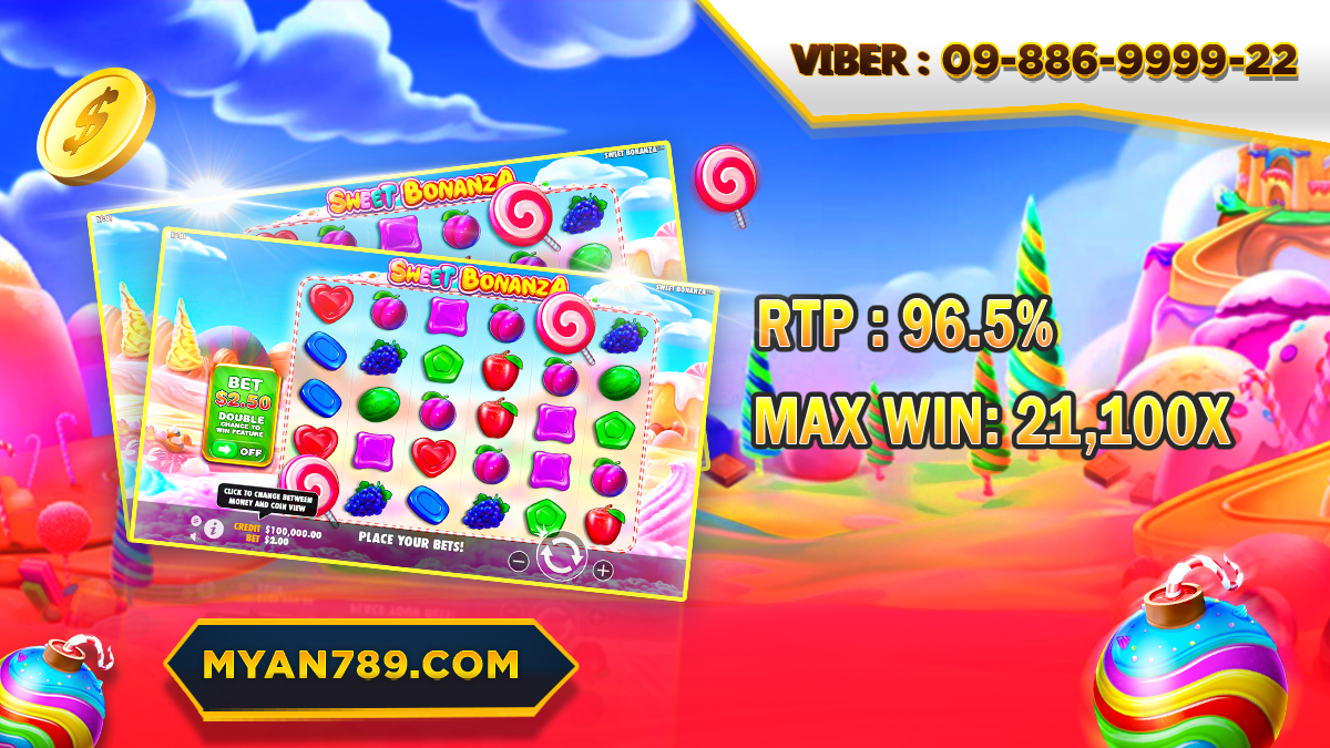myan789's tweet photo. 🍭Sweet Bonanza သည် Pragmatic Play ၏ လူသိများသော အထင်ကရ စလော့ဂိမ်းများထဲမှ တစ်ခုဖြစ်သည်။🚀🎰
RTP နှုန်း 96.5%
အမြင့်ဆုံးအနိုင်အဆ 21,100X
#Myan789 #Pragmaticplay #slotgamemyanmar #JDBYG https://t.co/1BLbu2T0hn