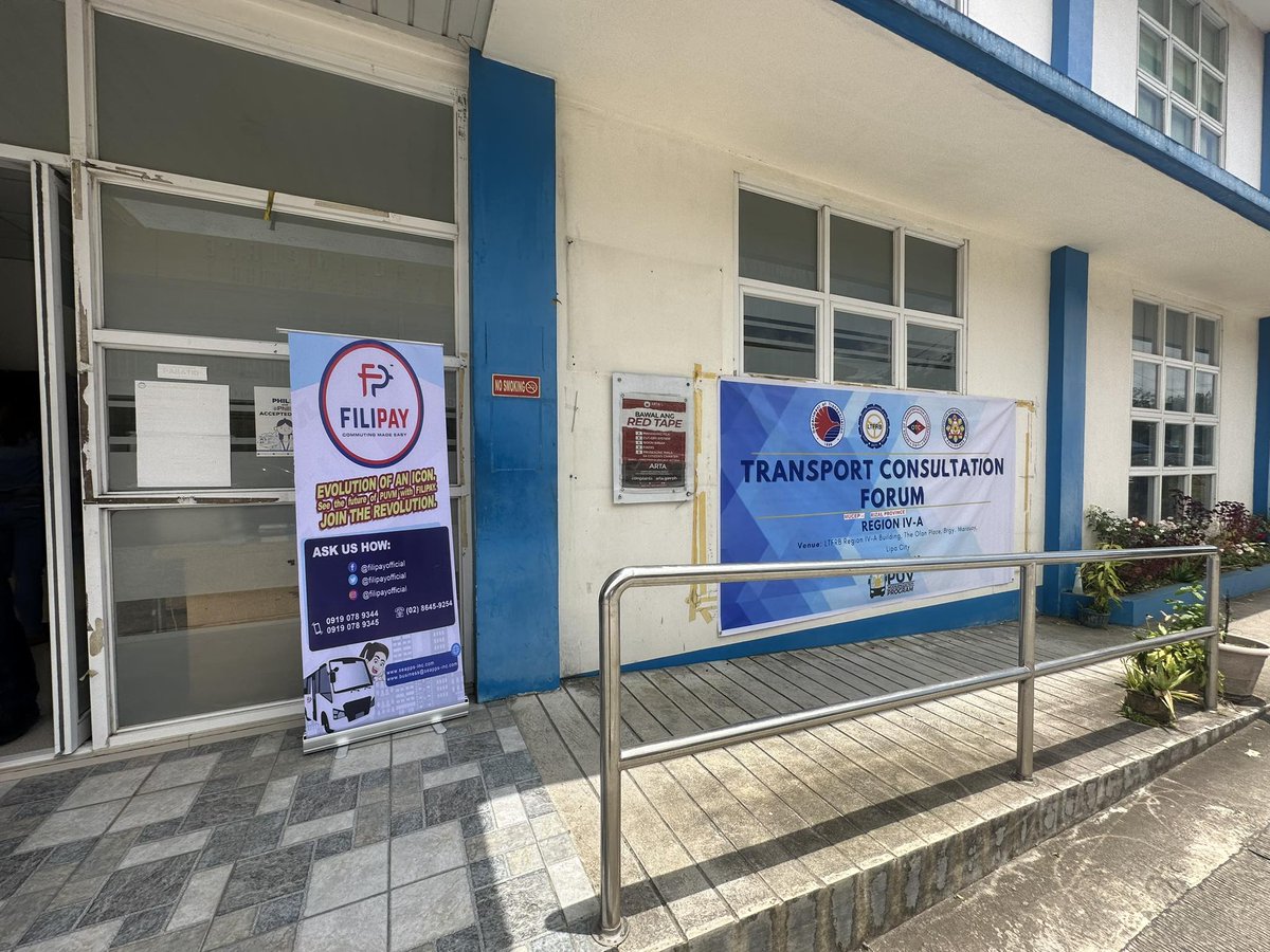 𝗔𝘂𝗴𝘂𝘀𝘁 𝟬𝟴, 𝟮𝟬𝟮𝟯 | Lipa City, Batangas
𝗛𝗔𝗣𝗣𝗘𝗡𝗜𝗡𝗚 𝗡𝗢𝗪: FILIPAY at Olan's Place for the 𝗟𝗧𝗙𝗥𝗕 𝗥𝗲𝗴𝗶𝗼𝗻 𝗜𝗩-𝗔 𝗧𝗿𝗮𝗻𝘀𝗽𝗼𝗿𝘁 𝗖𝗼𝗻𝘀𝘂𝗹𝘁𝗮𝘁𝗶𝗼𝗻 𝗙𝗼𝗿𝘂𝗺 on the PUV Modernization Program.
#FILIPAY
#PUVModernization
#LTFRB