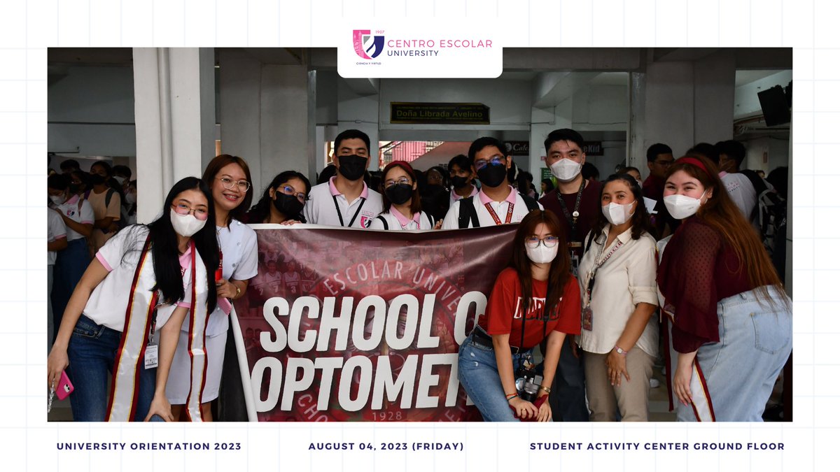 ceusc_mnl's tweet photo. CLUSTER 2
School of Medical Technology
School of Nursing
School of Optometry https://t.co/taCNrINS7U