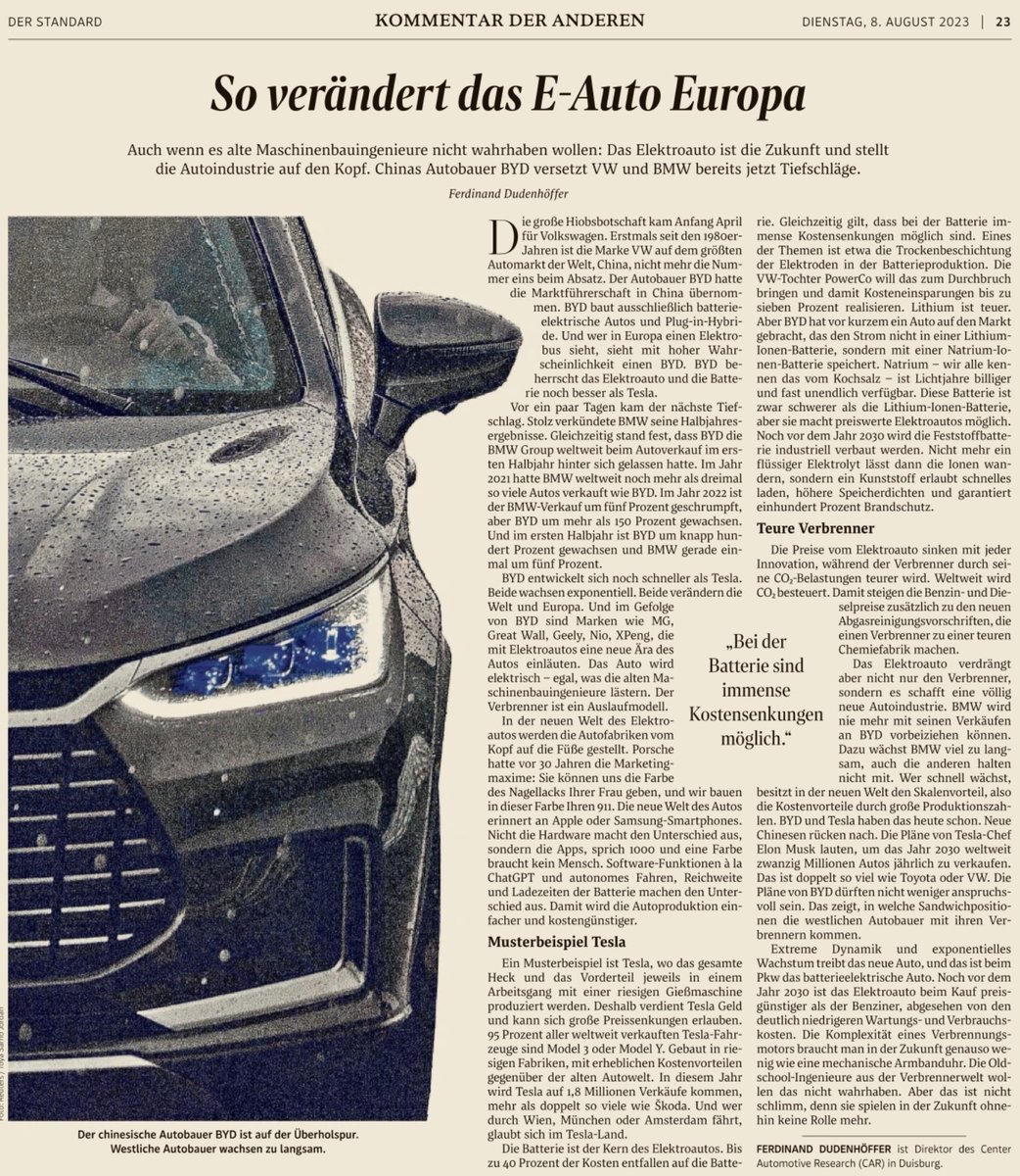 ChPeter_AT's tweet photo. Lesenswertes @DudenhofferAUTO Interview heute im @derStandardat https://t.co/P4ZzfQdich
