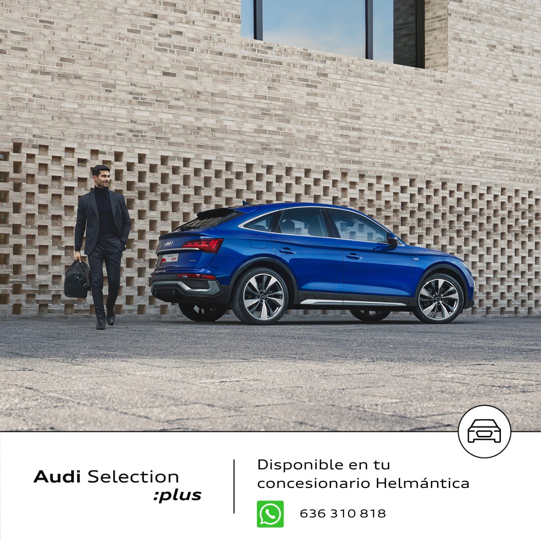 HelmanticaAudi's tweet photo. Este no será un verano cualquiera. Disfruta de tu #AudiQ5Sportback seminuevo con las ventajas únicas de #AudiSelectionPlus.
Consúltanos en Helmántica Audi.
📲 WhatsApp 636310818
ℹ️ https://t.co/ZhHnyPbWyC https://t.co/9iXUA4a41t