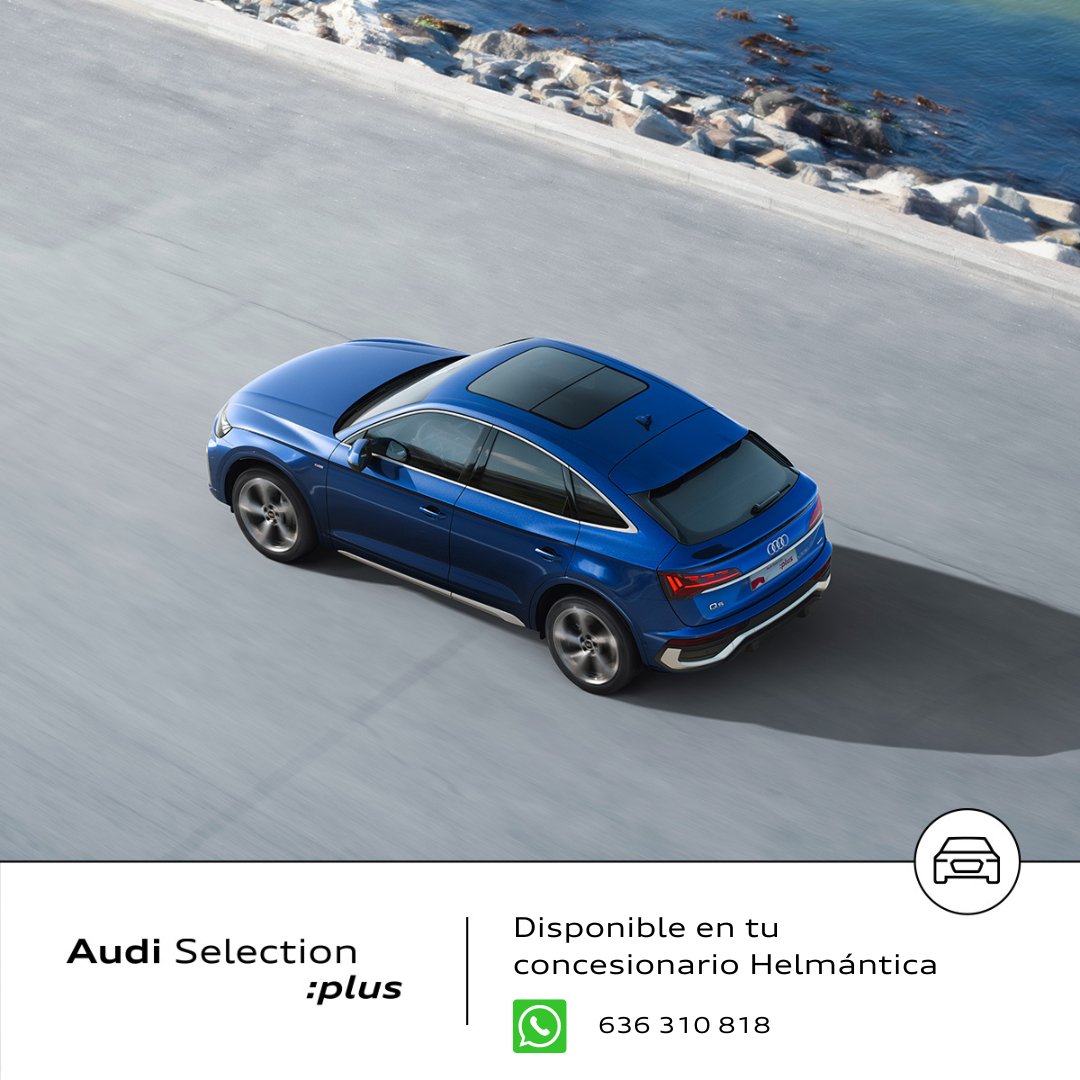 HelmanticaAudi's tweet photo. Este no será un verano cualquiera. Disfruta de tu #AudiQ5Sportback seminuevo con las ventajas únicas de #AudiSelectionPlus.
Consúltanos en Helmántica Audi.
📲 WhatsApp 636310818
ℹ️ https://t.co/ZhHnyPbWyC https://t.co/9iXUA4a41t