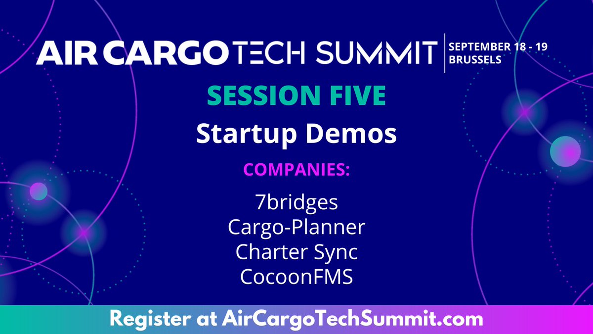 Air Cargo Next (@aircargonext) on Twitter photo Get excited for the Tech Demos taking place at Air Cargo Tech Summit! The first round of demos will include <a href="/the7bridges/">7bridges</a> , cargo-planner, <a href="/CharterSync/">CharterSync</a> , and <a href="/CocoonFMS/">CocoonFMS® Ltd</a>
Register today to see their newest technology up close and in person: hubs.la/Q01-8p440 Get excited for the Tech Demos taking place at Air Cargo Tech Summit! The first round of demos will include <a href="/the7bridges/">7bridges</a> , cargo-planner, <a href="/CharterSync/">CharterSync</a> , and <a href="/CocoonFMS/">CocoonFMS® Ltd</a>
Register today to see their newest technology up close and in person: hubs.la/Q01-8p440