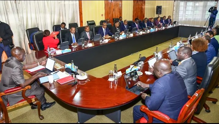 President William Samoei Ruto chairs his first cabinet meeting at Sagana State Lodge.