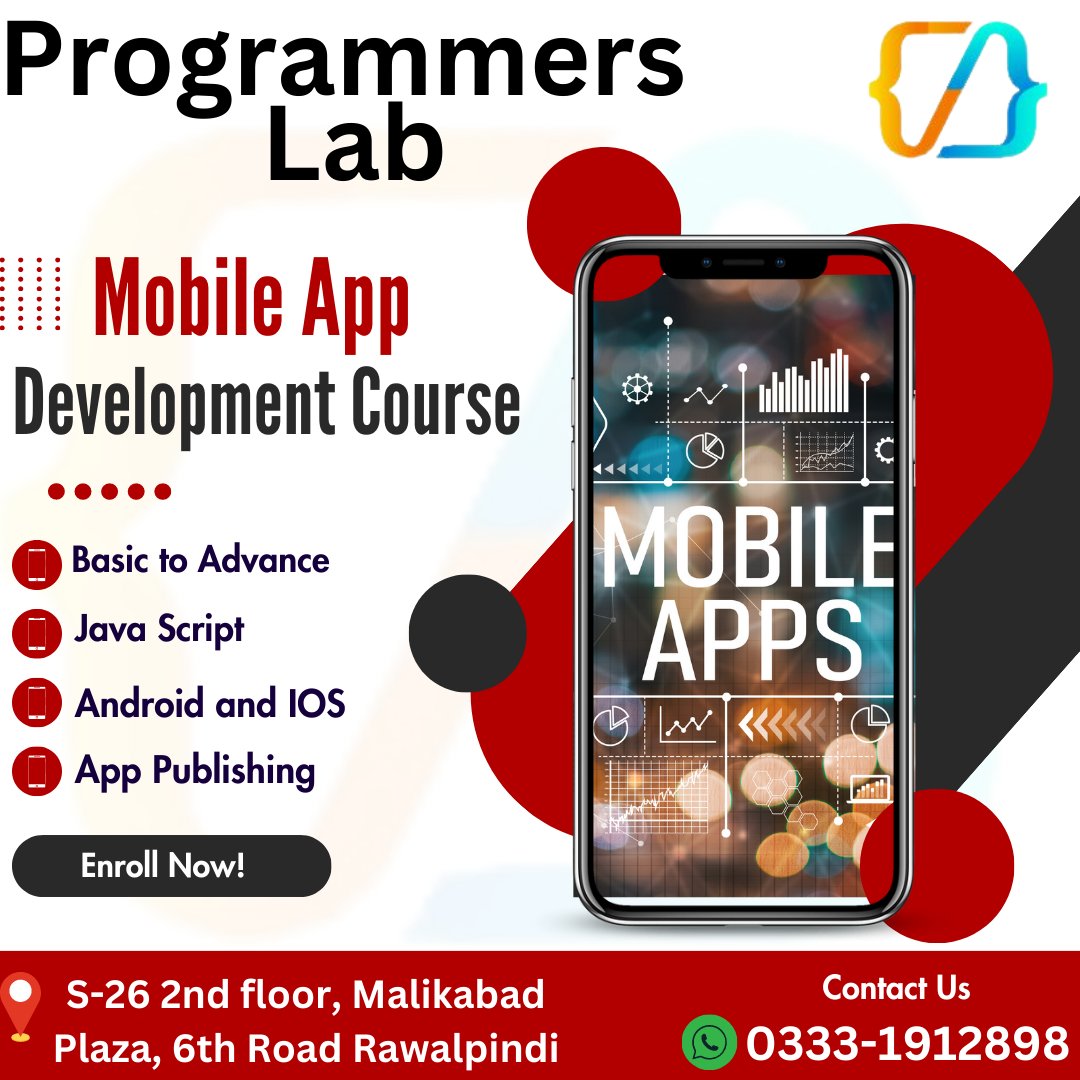 progra39834's tweet image. Mobile app development Course in Rawalpindi 
#Mobileappdevelopmentcourse #Mobileappdesign #Mobileappcourse