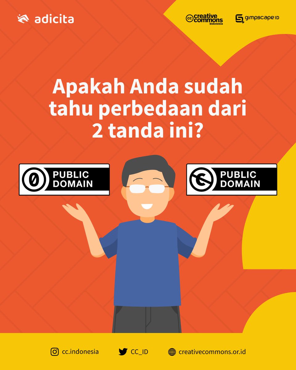 CC_ID's tweet image. Yuk simak infografik di bawah ini mengenai perbedaan antara CC0 Dedikasi Domain Publik dan Domain Publik✨

#creativecommons #creativecommonsindonesia #Tambahwawasan #copyright #karyaberlisensi #sumberpembelajaranterbuka #domainpublik #publicdomain