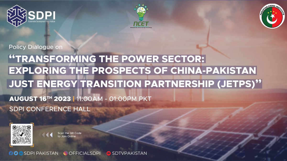 SDPIPakistan's tweet image. 📢“𝙏𝙧𝙖𝙣𝙨𝙛𝙤𝙧𝙢𝙞𝙣𝙜 𝙩𝙝𝙚 𝙋𝙤𝙬𝙚𝙧 𝙎𝙚𝙘𝙩𝙤𝙧: 𝙀𝙭𝙥𝙡𝙤𝙧𝙞𝙣𝙜 𝙩𝙝𝙚 𝙋𝙧𝙤𝙨𝙥𝙚𝙘𝙩𝙨 𝙤𝙛 𝘾𝙝𝙞𝙣𝙖-𝙋𝙖𝙠 𝙅𝙪𝙨𝙩 𝙀𝙣𝙚𝙧𝙜𝙮 𝙏𝙧𝙖𝙣𝙨𝙞𝙩𝙞𝙤𝙣 𝙋𝙖𝙧𝙩𝙣𝙚𝙧𝙨𝙝𝙞𝙥𝙨”   
📅16 Aug, 2023
⏰11am-1pm PKT
🔗bit.ly/3DOlhGa
#JustEnergyTransition