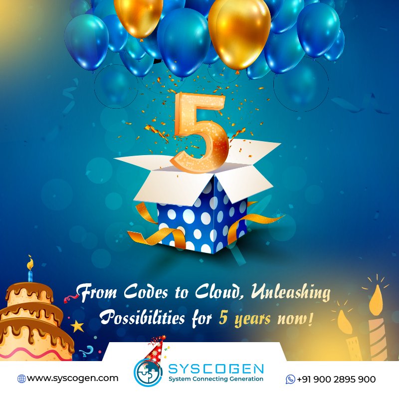 syscogen's tweet image. Five years of Innovating Solutions, Empowering Businesses - Celebrating the 5th Anniversary of SYSCOGEN!
On our 5th anniversary, we renew our commitment to fueling your dreams with our innovation, creativity, &amp;amp; dedication.
#5YearsofInnovation #SYSCOGEN5Years #Innovation #syscogen