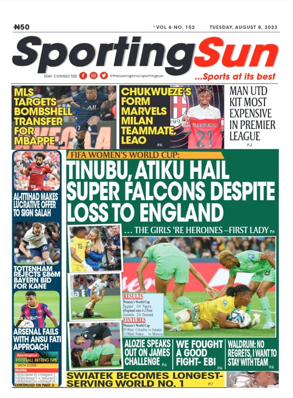 alpha1065fm's tweet photo. Newspaper #Headlines Tuesday 8th August 2023
#Politics #NigerianNews
#Africa #Newspaper #sports
#NEWSUPDATE #BreakingNow
#SenateScreening
(3/3) https://t.co/iXcafRzvE2
