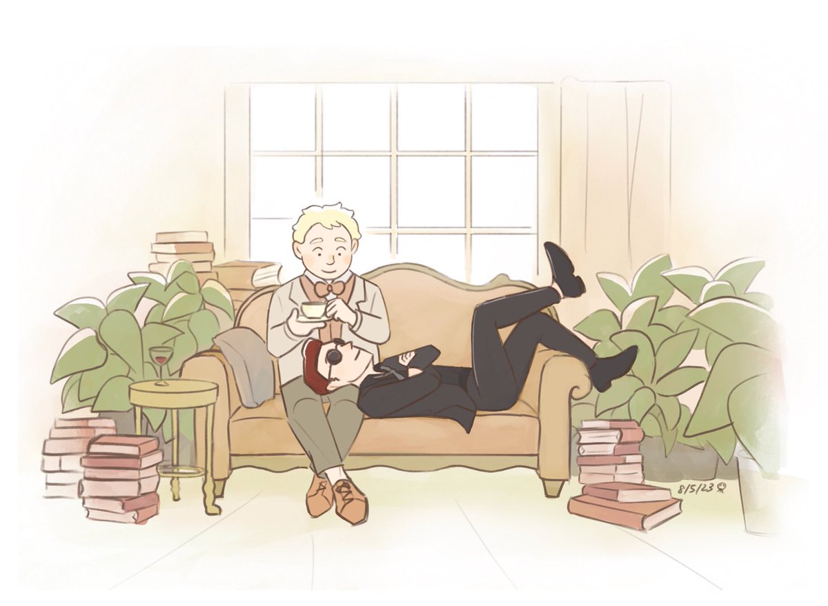 lightlight_25's tweet photo. I love season2 :3☕️🍷#goodomens https://t.co/DWwnSsDI8h