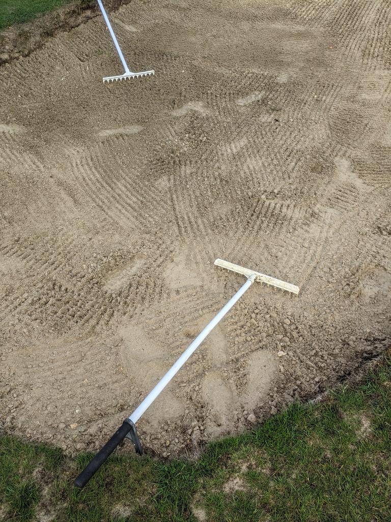 Nice to see the members respect the hard work put in raking bunkers after 57mm rain last week 🙄