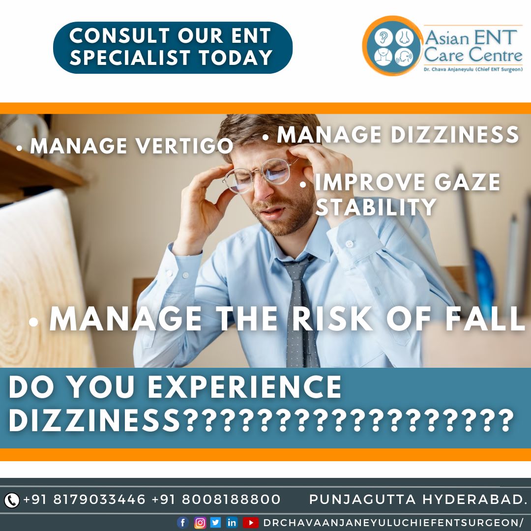 AsianEntCare's tweet photo. π Conquer Vertigo. Defy Dizziness. Embrace Stability. π
Bid farewell to dizziness and welcome stability into your life. Let Dr. Chava Anjaneyulu guide you towards a balanced journey. π #VertigoManagement #ENTSpecialist #BalanceYourLife #HyderabadENTClinic https://t.co/Dck2hDe8VE