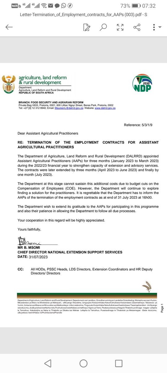 PhathuMagidi's tweet photo. Everydays this letter is a painful when I see it.
@MorningLiveSABC
@CyrilRamaphosa
@Julius_S_Malema
@DALRRDgov_ZA
#BringBackAAPsJobs
#JusticeForAAPs https://t.co/CNsK0ALEqc