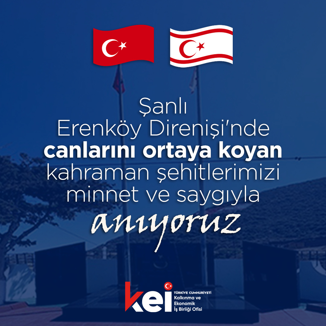 keiofisi's tweet photo. Kıbrıs Türkü'nün özgürlük ve onur mücadelesinin simgesi olan Şanlı #ErenköyDirenişi'nde hayatlarını feda eden kahraman şehitlerimizi, minnet ve saygıyla anıyoruz. https://t.co/5K0sHh0K89
