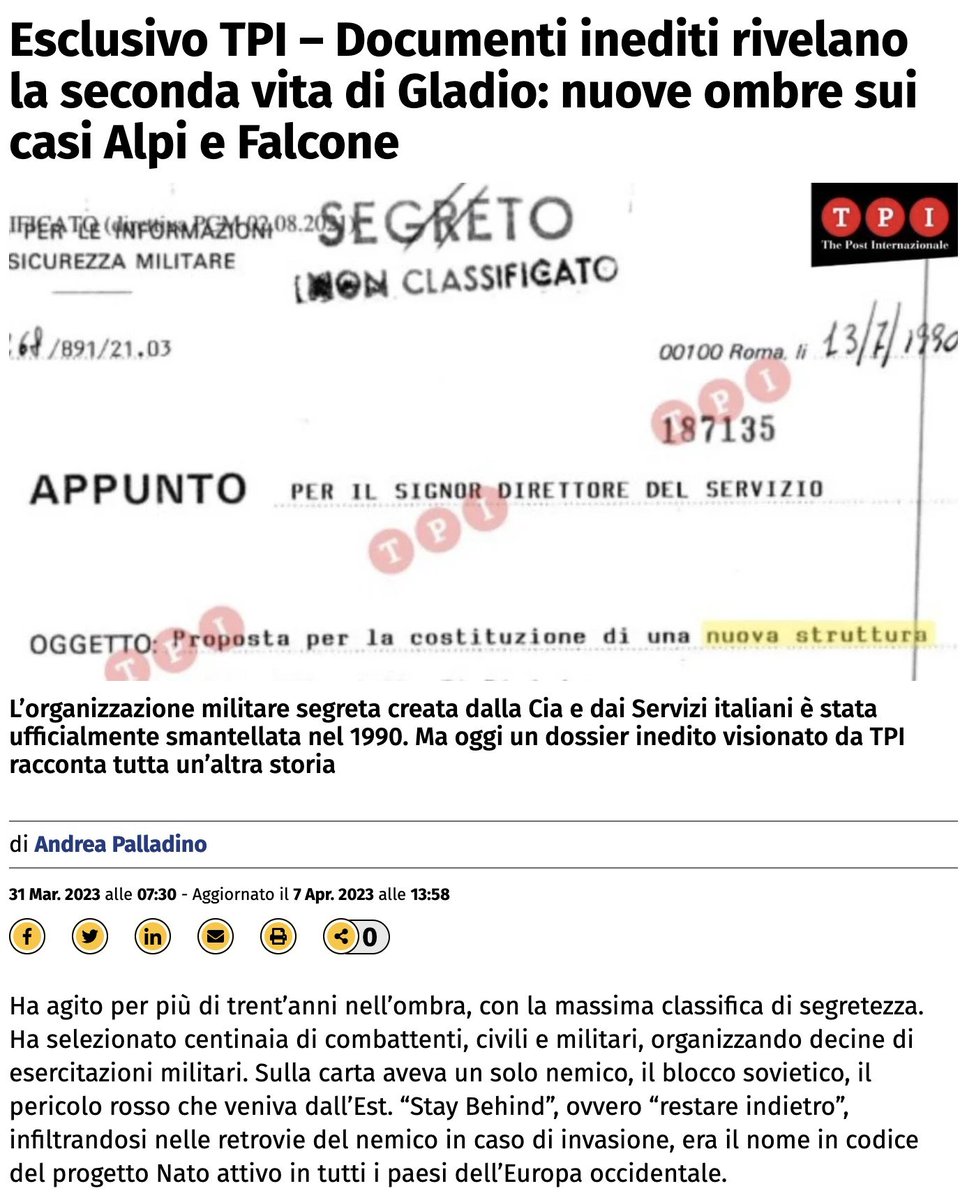 ValerioMinnella's tweet photo. @mazzettam2 Che poi #KoSSiga era notoriamente uno dei referenti di #Gladio, la struttura di assassinio, che forniva a fascisti e P2 l'esplosivo per le stragi.
La strage di Peteano (di cui fu complice #Almirante) docet. https://t.co/wtDHeGXDZI