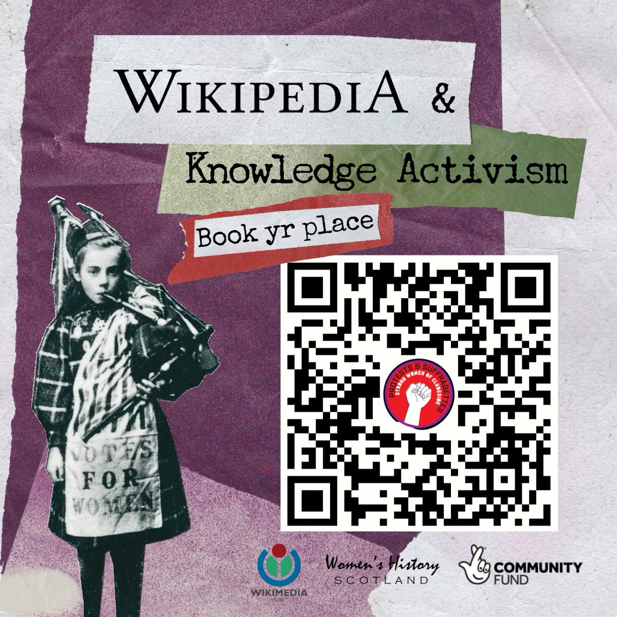ScotSuffragette's tweet photo. 📣We've got a new series of #WikipediaWorkshops!
Learn #HowToEdit w/@WikimediaUK & @WomensHistScot while adding info on #Scotland's #Suffragettes
🤝JoinUs &help redress Wikipedia's #genderbias
📆Sat 26 Aug 1-5pm
📍HYBRID @ScotOralHist & online
👉🏾FREE🎟 https://t.co/v7n8na2FSD https://t.co/ggKD6PXGEO