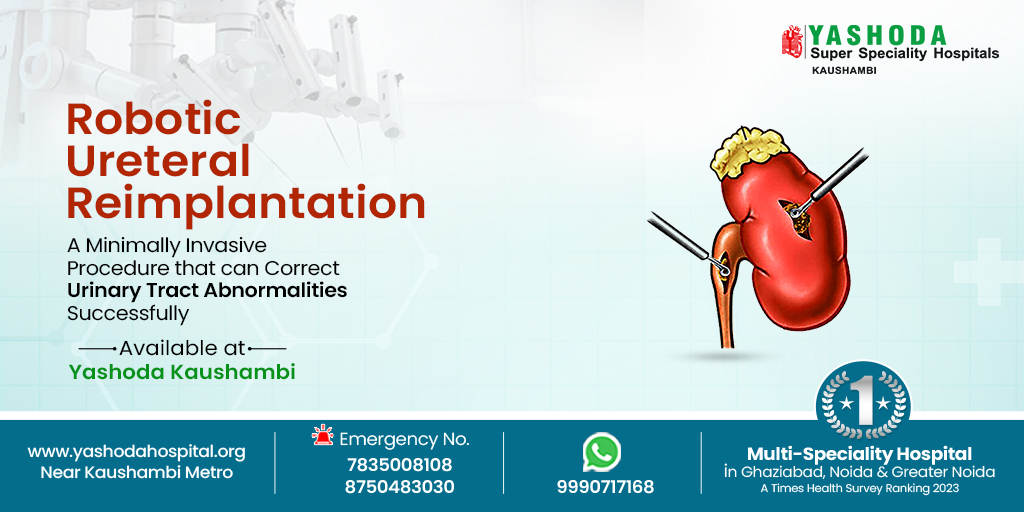 Did you know open surgical intervention for #UrinaryTract abnormalities carries a higher risk of complications? #RoboticUreteralReimplantation can reduce these risks by almost 85% and improve surgical outcomes. 

Now available at #YashodaKaushambi!