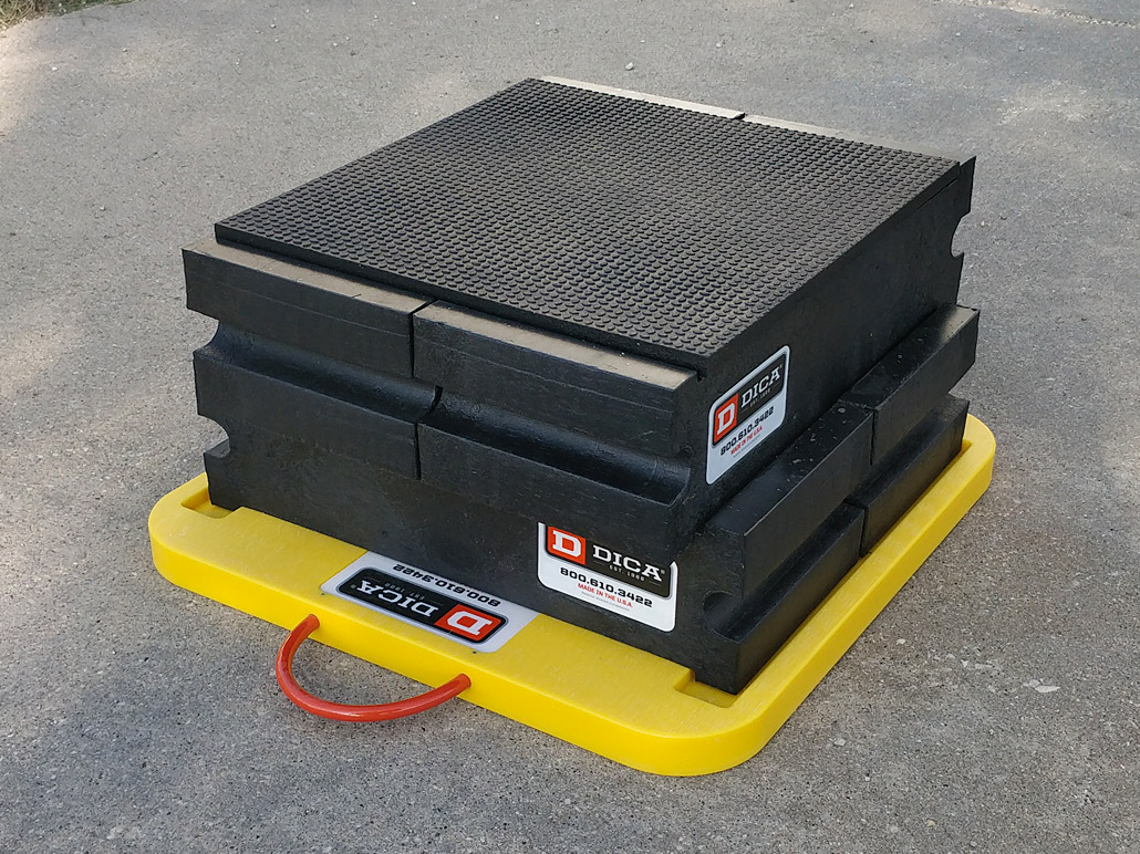 Dica has received a patent for its ProStack Slot Lock Interlocking Cribbing Blocks.  When the blocks are stacked and pressure applied, the blocks lock together, so users can safely gain cribbing height where the ground is uneven.
Read more at: bit.ly/3rSz7of