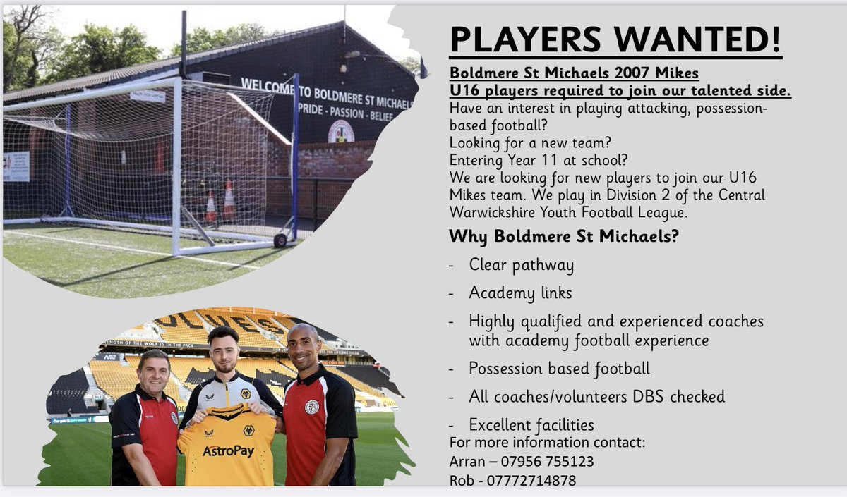 BSMMikes2007's tweet photo. We are looking for players to add to our team ⚽️ https://t.co/Lir3NyzTME