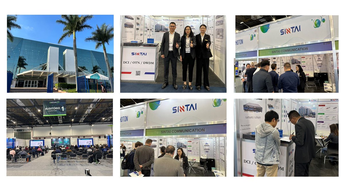 opticalsintai's tweet image. 😎🥂Sintai team successfully participated in NETCOM 2023 in Sao Paulo, Brazil from August 1 to 3, 2023. 👨‍👩‍👦‍👦It was great to meet with our old customers and make new friends at the same time, more details 👉 optical-sintai.com/exhibitions-ev…
#netcom2023 #netcom #dci #otn #dwdm #400g #200g