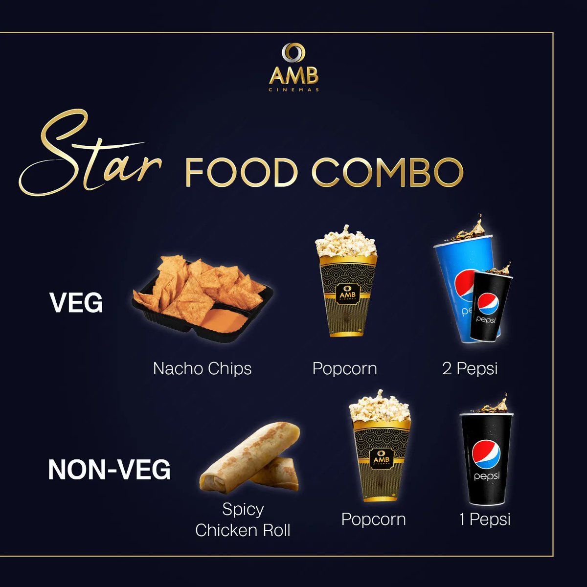 Revealing Tomorrow: The Superstar food combo! 🎂 

A dynamic treat that's sure to set ablaze your cinematic experience only at AMB!

#MaheshBabu𓃵 #SSMB #MaheshBabuBdayCDP #superstarcombo #AMBCinemas