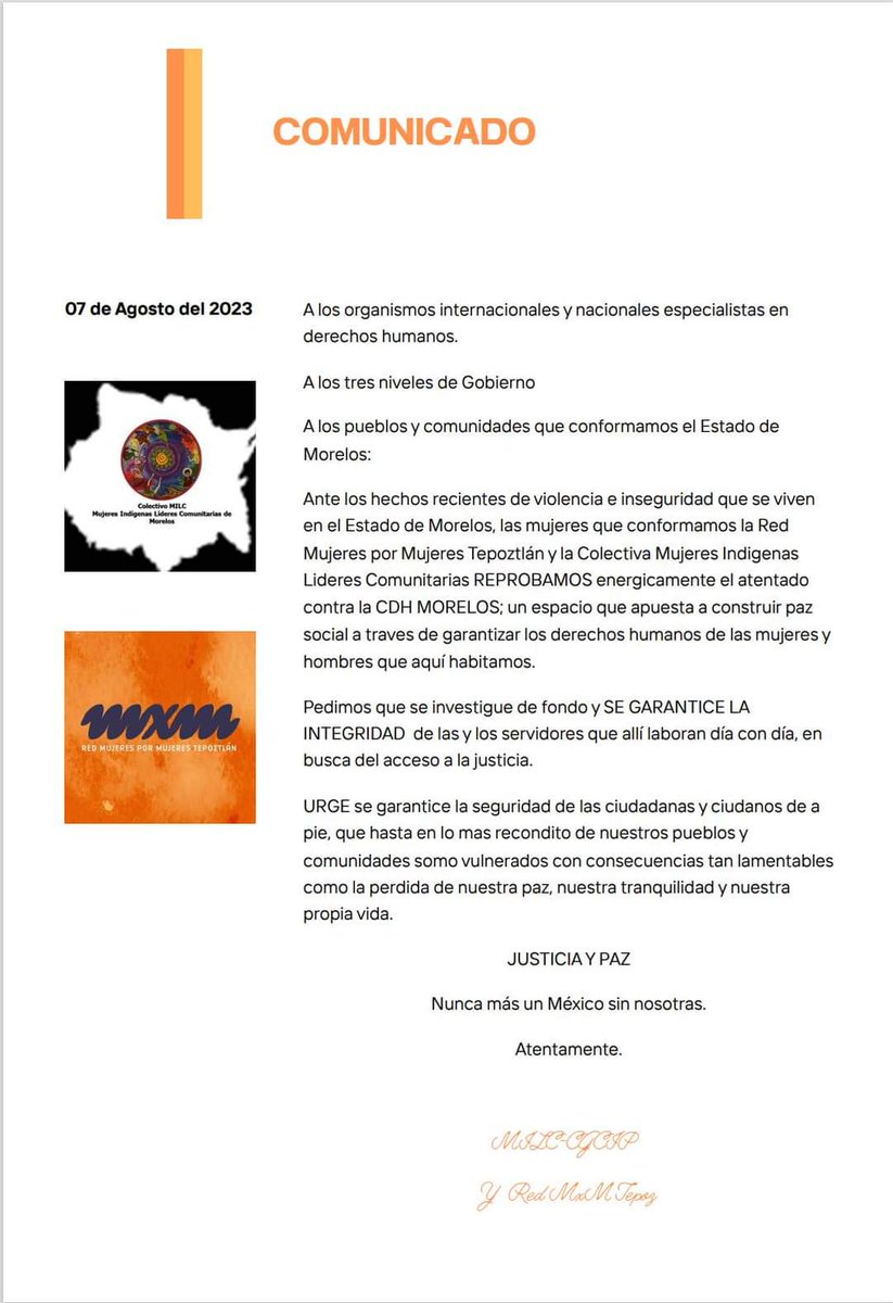 JUSTICIA Y PAZ para el Estado de #Morelos <a href="/CNDH/">CNDH en México</a> <a href="/ONUDHmexico/">ONU-DH México</a> <a href="/ONUMujeresMX/">ONU Mujeres México</a> <a href="/cdhmorelos/">CDHMORELOS</a> <a href="/Fiscalia_Mor/">FISCALIA MORELOS</a> <a href="/HHColectiva/">Heroicas e Históricas</a> <a href="/CONAVIM_MX/">CONAVIM_MX</a> <a href="/ConamiM/">CONAMI MÉXICO</a>