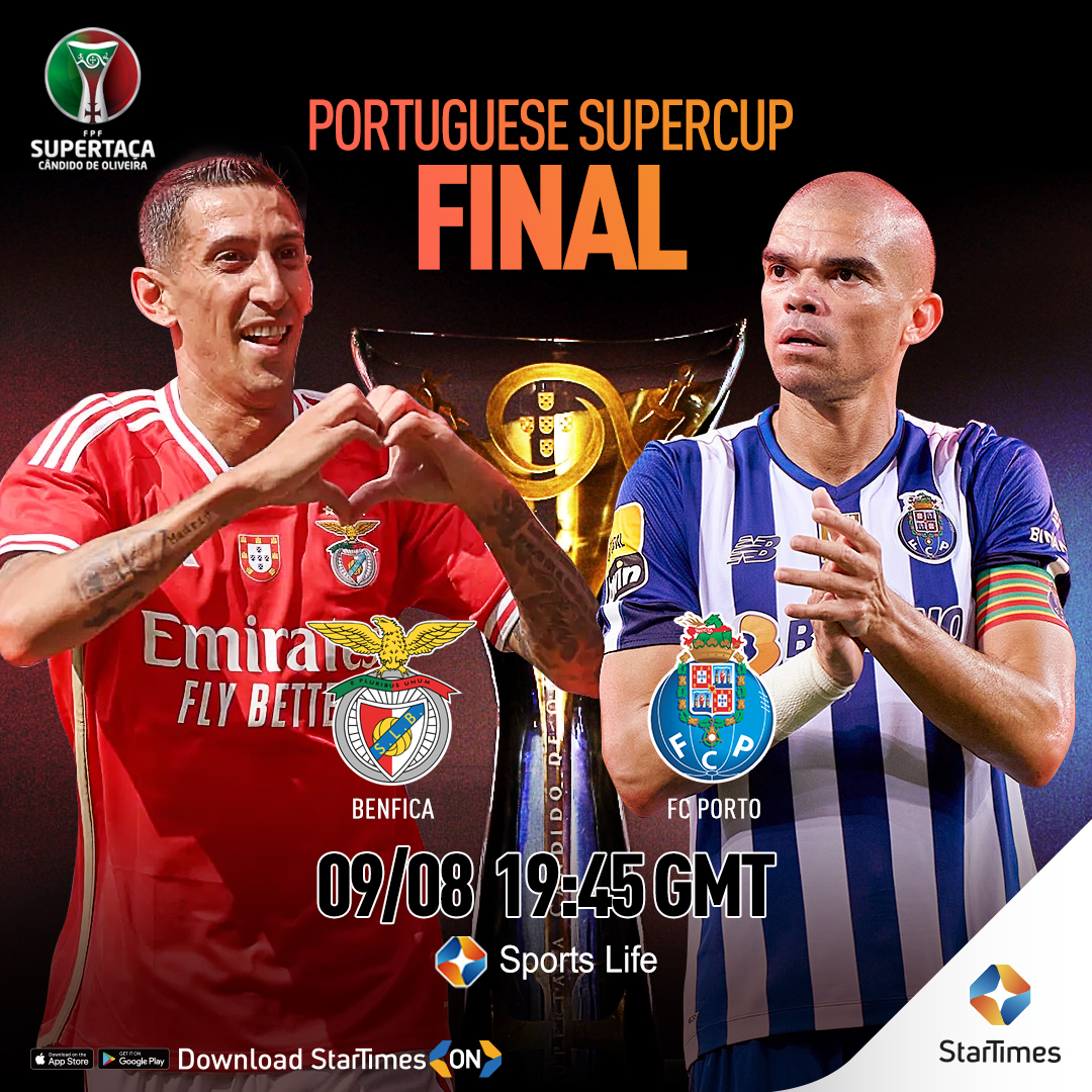 ⚽FAINALI IMEIVANA WADAU!😍
Notable European outfits Benfica & Porto clash in the FINAL of the #PortugueseSuperCup 😤
Watch sparks fly on Sports Life ch.243/253 at 10.45PM on Wednesday night!

Si tunaona Man of The Match atakuwa Di Maria with at least 3 goals & an assist🤔
What…