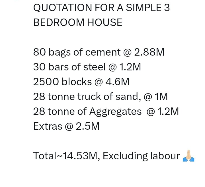 ShariConsGrpLtd's tweet photo. Our aim is to make #Housing #Affordable  to all Ugandans..I received multiple dms in relation to this house 👇👇..Here is a sample quotation for a 3-bedroom house at roofing line/wall plate excluding roofing..Feel free to advice where necessary.

#ShariEngineeringServicesLtd https://t.co/cgdOTWKVxF