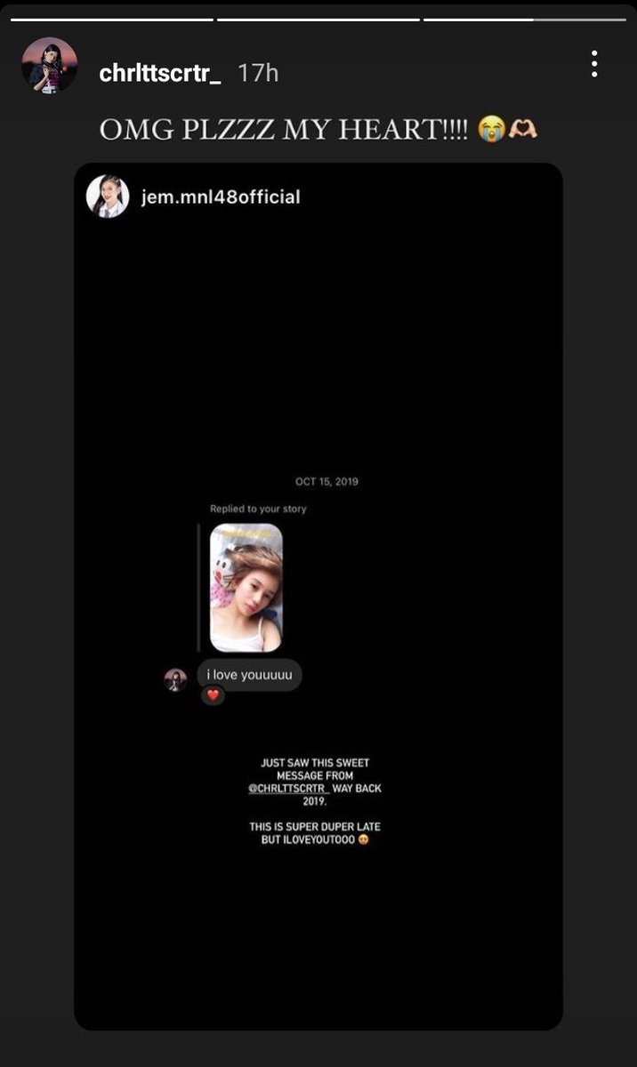 ini_si_gwy's tweet photo. lemme add the fact that charlotte was a fan of mnl48 and even replies to jem’s stories even way back in 2019 and even has a team pikajem t-shirt! 🥺 this was such a big deal to me cuz i love it when other ppop groups acknowledge mnl48’s presence <3 https://t.co/nZfg6fWDY9